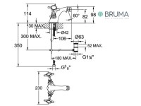 MEDIDAS BRUMA 117022 MONOBLOCK DE BIDE